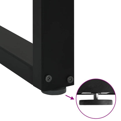 vidaXL Dining Table Legs U-Shaped 3 pcs Black 90x(72-73) cm Steel