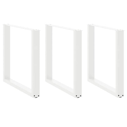 vidaXL Dining Table Legs U-Shaped 3 pcs White 90x(72-73) cm Steel
