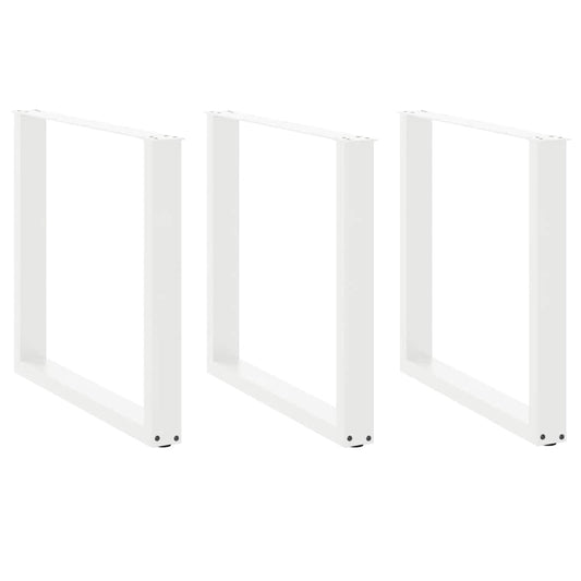 vidaXL Dining Table Legs U-Shaped 3 pcs White 90x(72-73) cm Steel