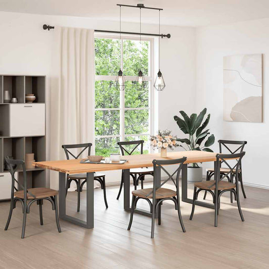 vidaXL Dining Table Legs U-Shaped 3 pcs Anthracite 90x(72-73) cm Steel