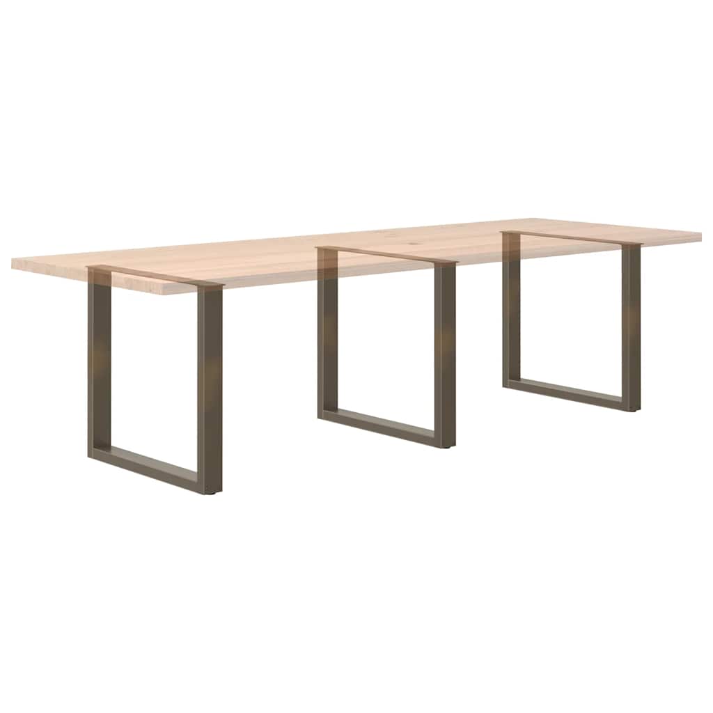 vidaXL Dining Table Legs U-Shaped 3 pcs Natural Steel 90x(72-73) cm Steel