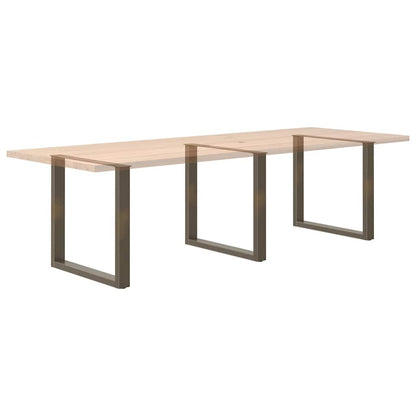 vidaXL Dining Table Legs U-Shaped 3 pcs Natural Steel 90x(72-73) cm Steel