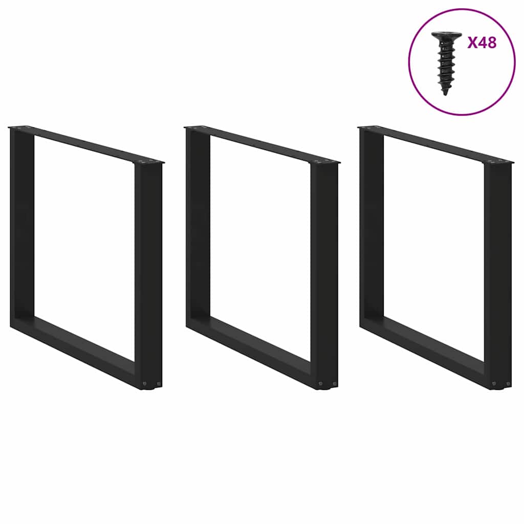 vidaXL Coffee Table Leg | Set of 2 | Black | Powder-coated steel | Standard