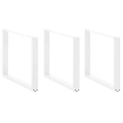 vidaXL Dining Table Legs U-Shaped 3 pcs White 100x(72-73) cm Steel