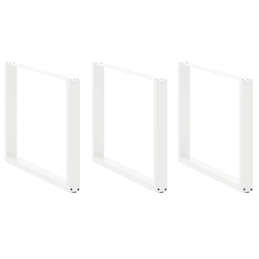 vidaXL Dining Table Legs U-Shaped 3 pcs White 100x(72-73) cm Steel