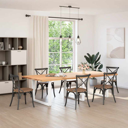 vidaXL Dining Table Legs U-Shaped 3 pcs White 100x(72-73) cm Steel