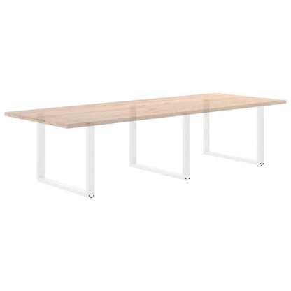 vidaXL Dining Table Legs U-Shaped 3 pcs White 100x(72-73) cm Steel