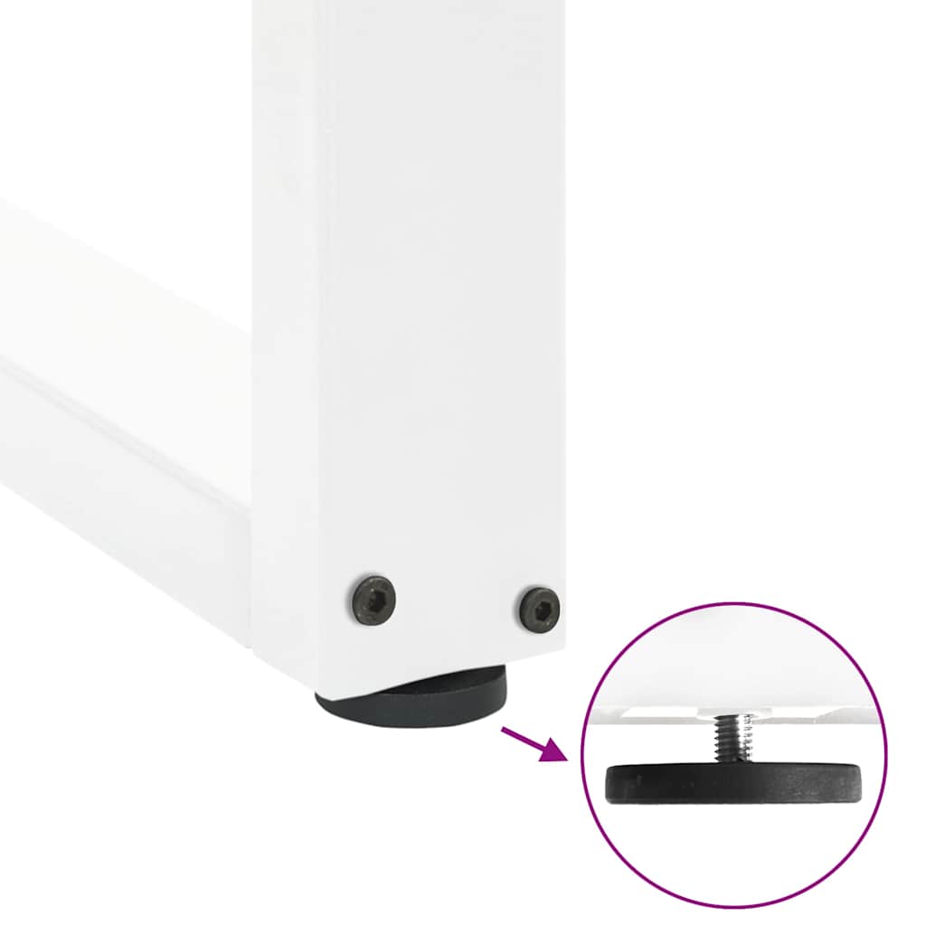 vidaXL Dining Table Legs U-Shaped 3 pcs White 100x(72-73) cm Steel