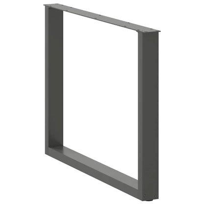 vidaXL Dining Table Legs U-Shaped 3 pcs Anthracite 100x(72-73) cm Steel