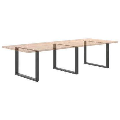 vidaXL Dining Table Legs U-Shaped 3 pcs Anthracite 100x(72-73) cm Steel