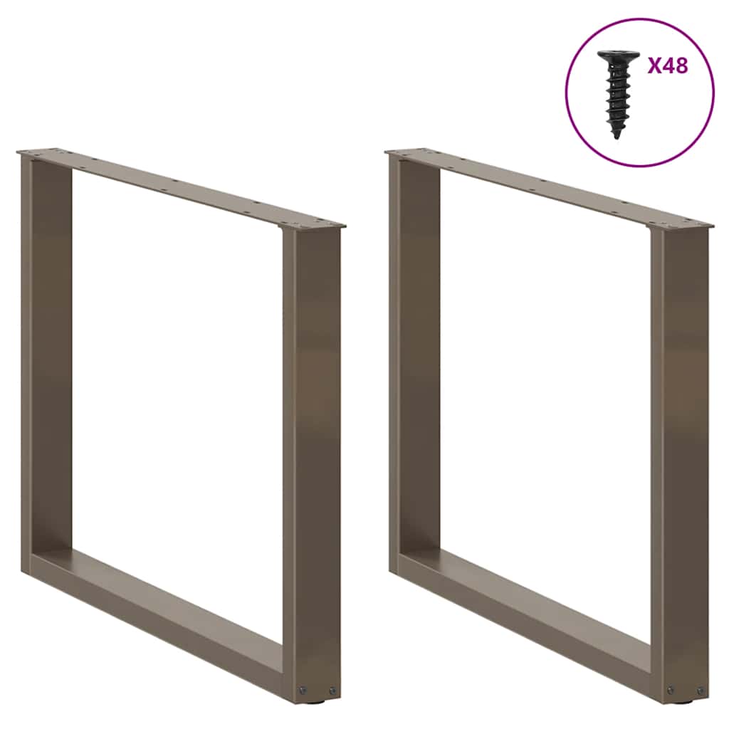 vidaXL Dining Table Legs U-Shaped 3 pcs Natural Steel 100x(72-73) cm Steel