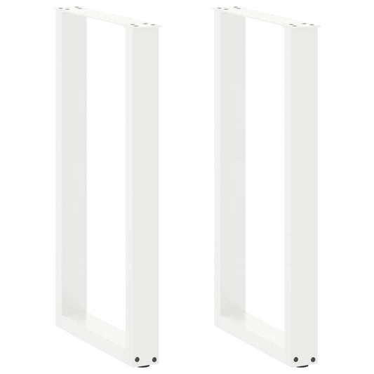 vidaXL Bar Table Legs U-Shaped 2 pcs White 40x(90-91) cm Steel