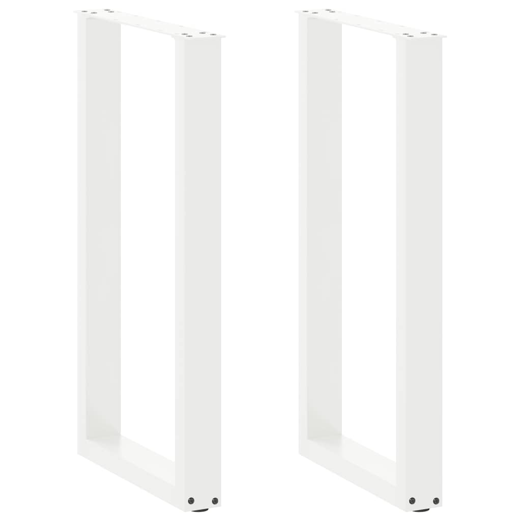 vidaXL Bar Table Legs U-Shaped 2 pcs White 40x(90-91) cm Steel