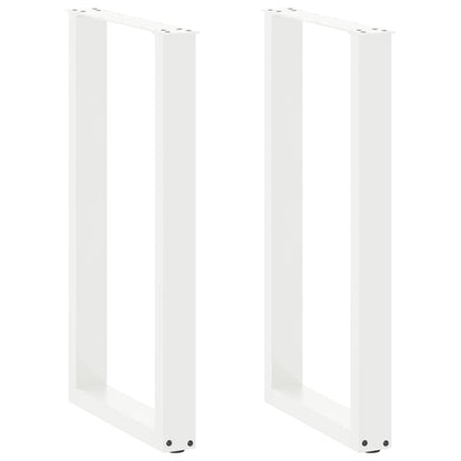 vidaXL Bar Table Legs U-Shaped 2 pcs White 40x(90-91) cm Steel