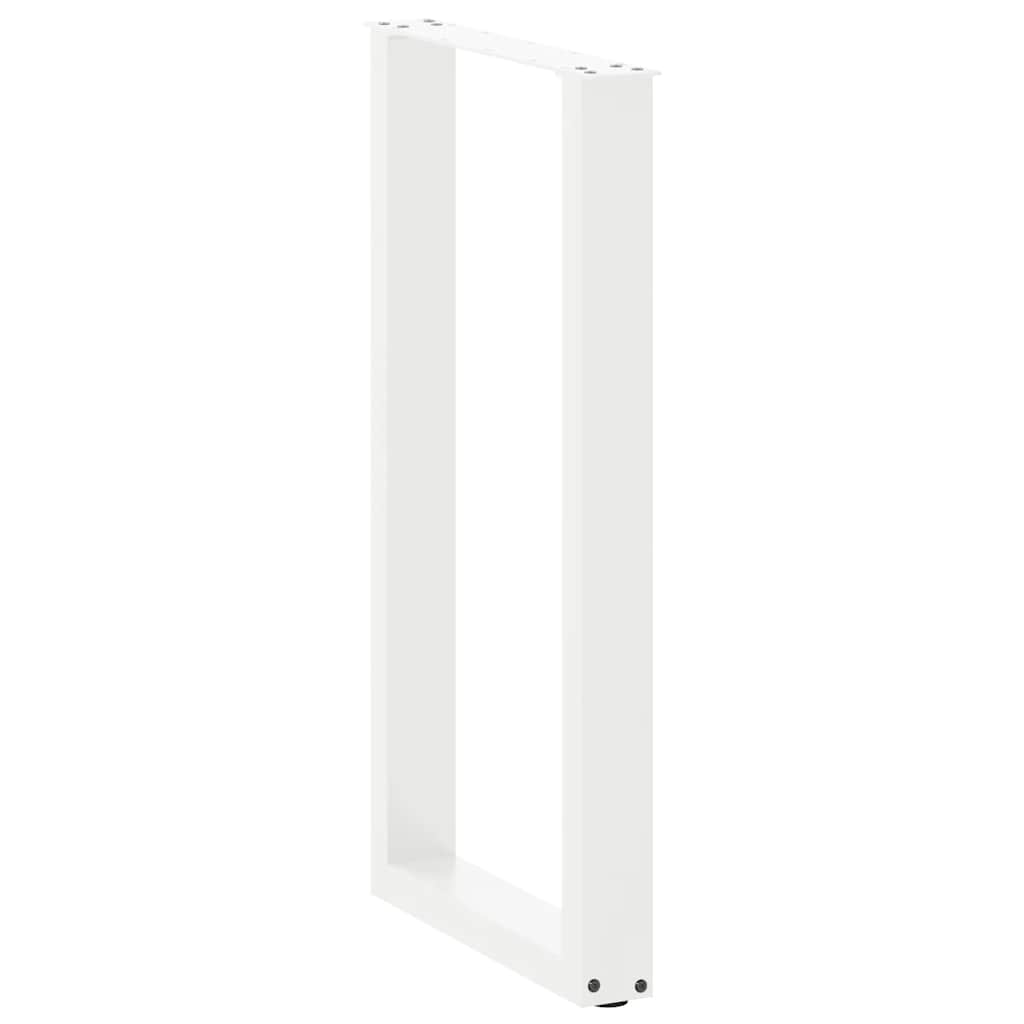 vidaXL Bar Table Legs U-Shaped 2 pcs White 40x(90-91) cm Steel