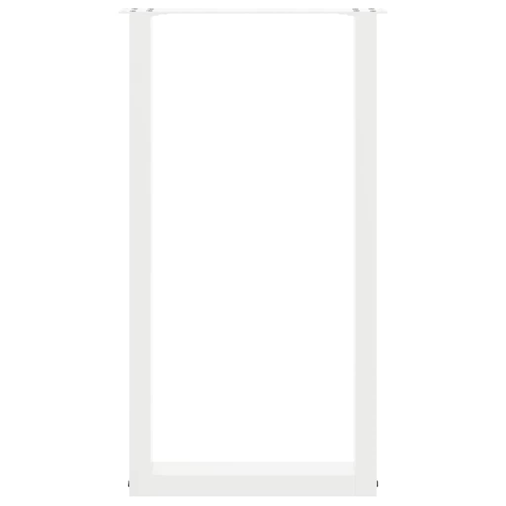vidaXL Bar Table Legs U-Shaped 2 pcs White 40x(90-91) cm Steel