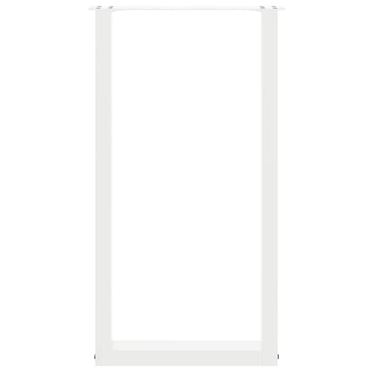 vidaXL Bar Table Legs U-Shaped 2 pcs White 40x(90-91) cm Steel