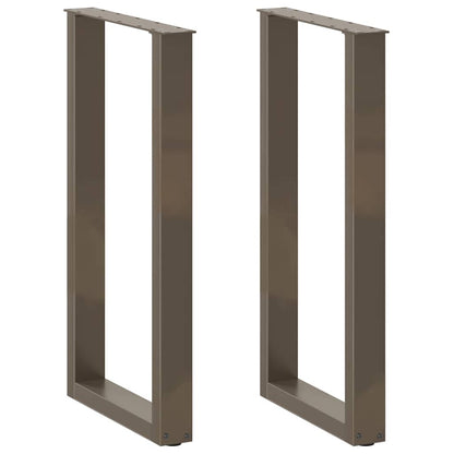 vidaXL Bar Table Legs U-Shaped 2 pcs Natural Steel 40x(90-91) cm Steel
