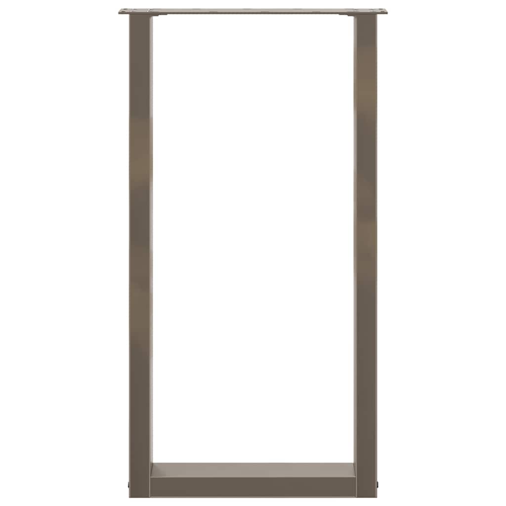 vidaXL Bar Table Legs U-Shaped 2 pcs Natural Steel 40x(90-91) cm Steel
