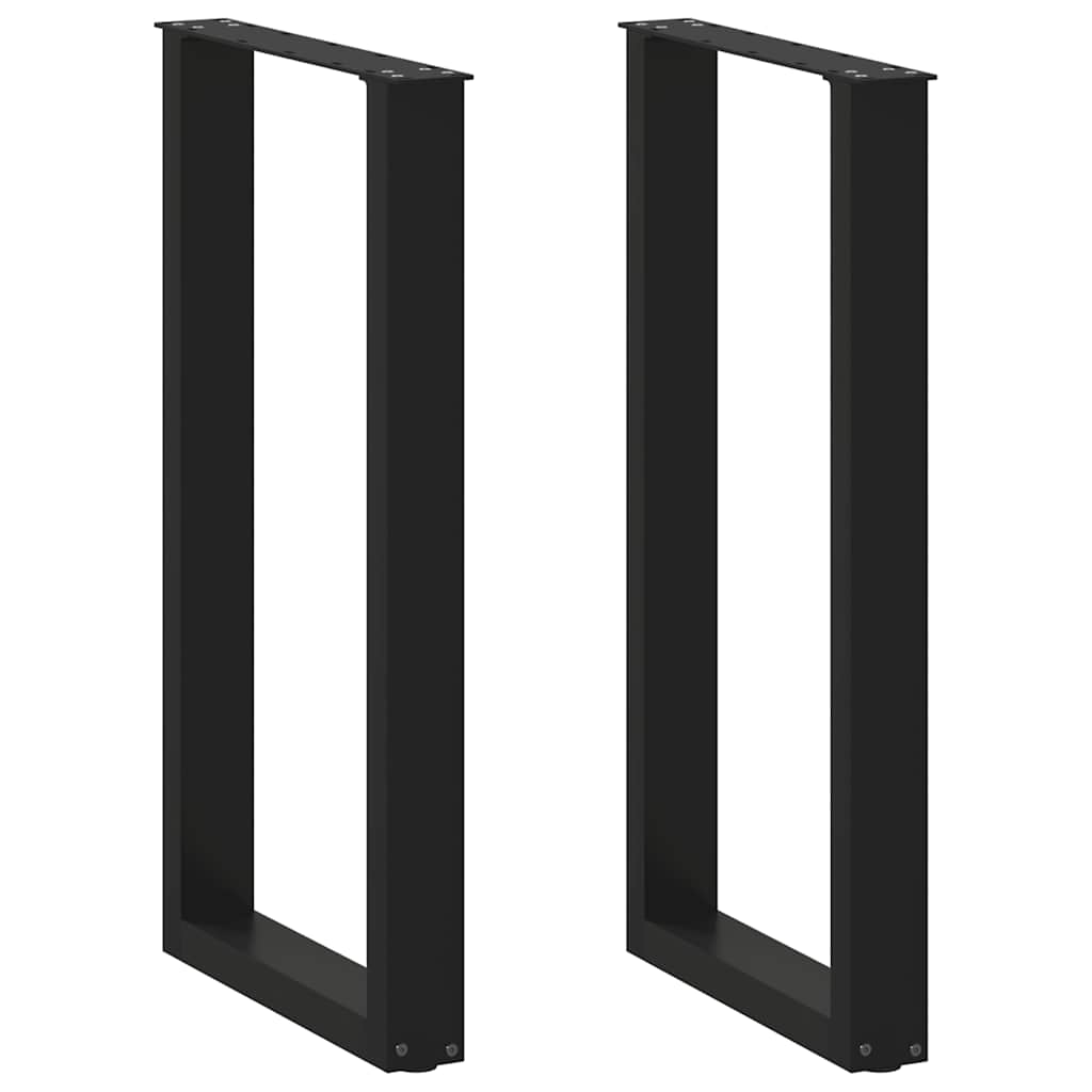 vidaXL Bar Table Legs U-Shaped 2 pcs Black 50x(90-91) cm Steel