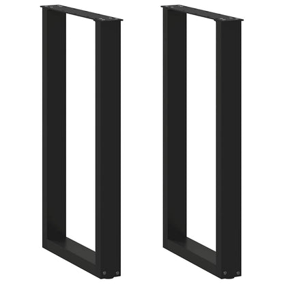 vidaXL Bar Table Legs U-Shaped 2 pcs Black 50x(90-91) cm Steel