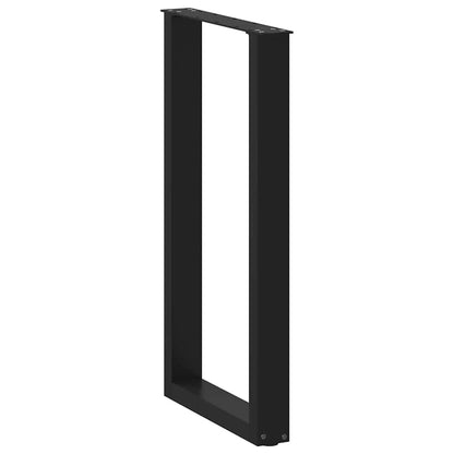 vidaXL Bar Table Legs U-Shaped 2 pcs Black 50x(90-91) cm Steel