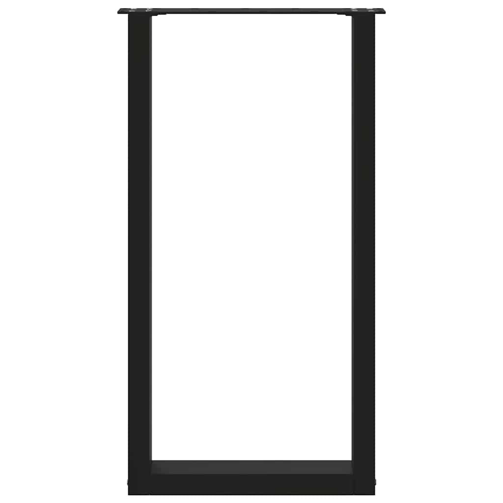 vidaXL Bar Table Legs U-Shaped 2 pcs Black 50x(90-91) cm Steel