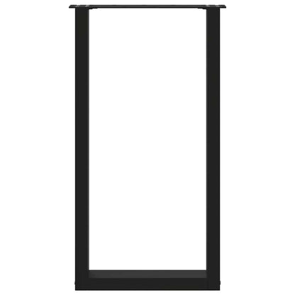 vidaXL Bar Table Legs U-Shaped 2 pcs Black 50x(90-91) cm Steel