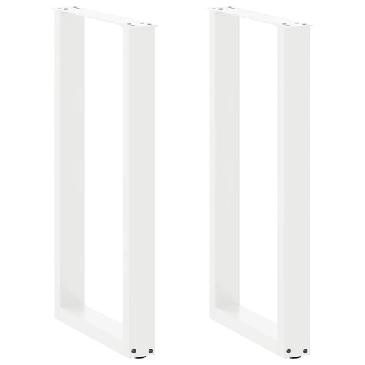 vidaXL Bar Table Legs U-Shaped 2 pcs White 50x(90-91) cm Steel