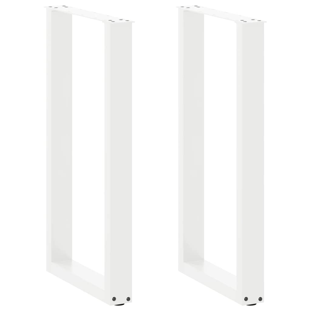 vidaXL Bar Table Legs U-Shaped 2 pcs White 50x(90-91) cm Steel