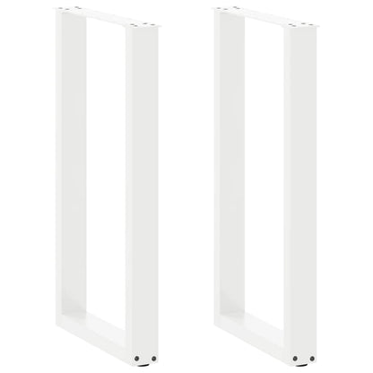 vidaXL Bar Table Legs U-Shaped 2 pcs White 50x(90-91) cm Steel