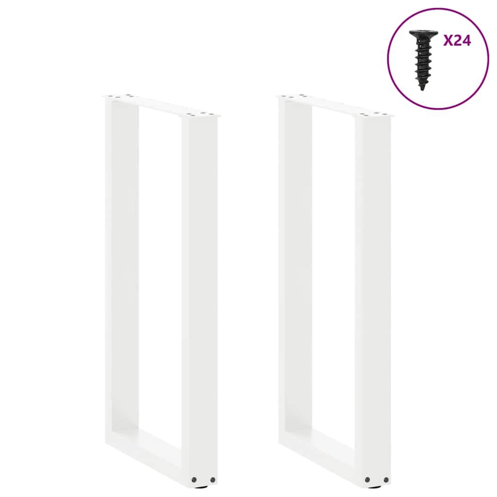 vidaXL Bar Table Legs U-Shaped 2 pcs White 50x(90-91) cm Steel
