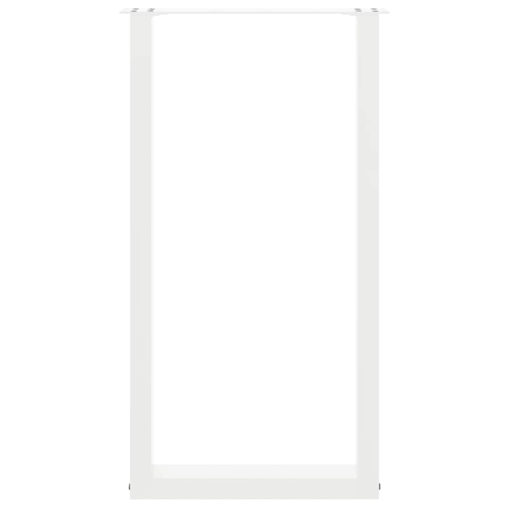 vidaXL Bar Table Legs U-Shaped 2 pcs White 50x(90-91) cm Steel