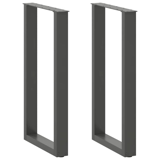 vidaXL Bar Table Legs U-Shaped 2 pcs Anthracite 50x(90-91) cm Steel