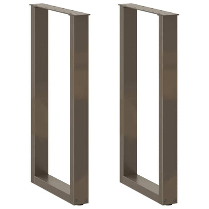 vidaXL Bar Table Legs U-Shaped 2 pcs Natural Steel 50x(90-91) cm Steel