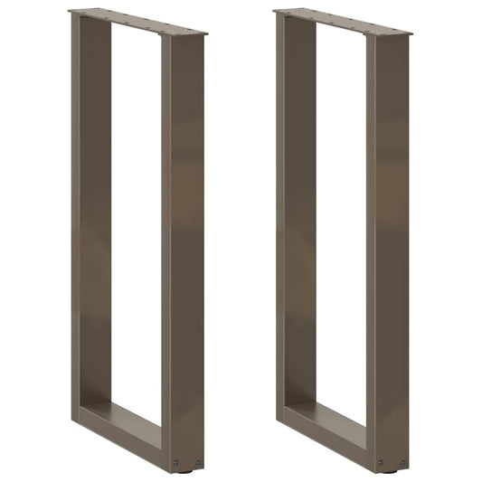 vidaXL Bar Table Legs U-Shaped 2 pcs Natural Steel 50x(90-91) cm Steel