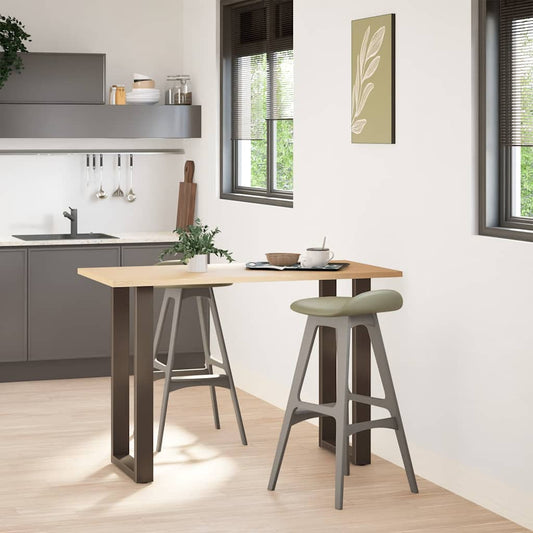 vidaXL Bar Table Legs U-Shaped 2 pcs Natural Steel 50x(90-91) cm Steel