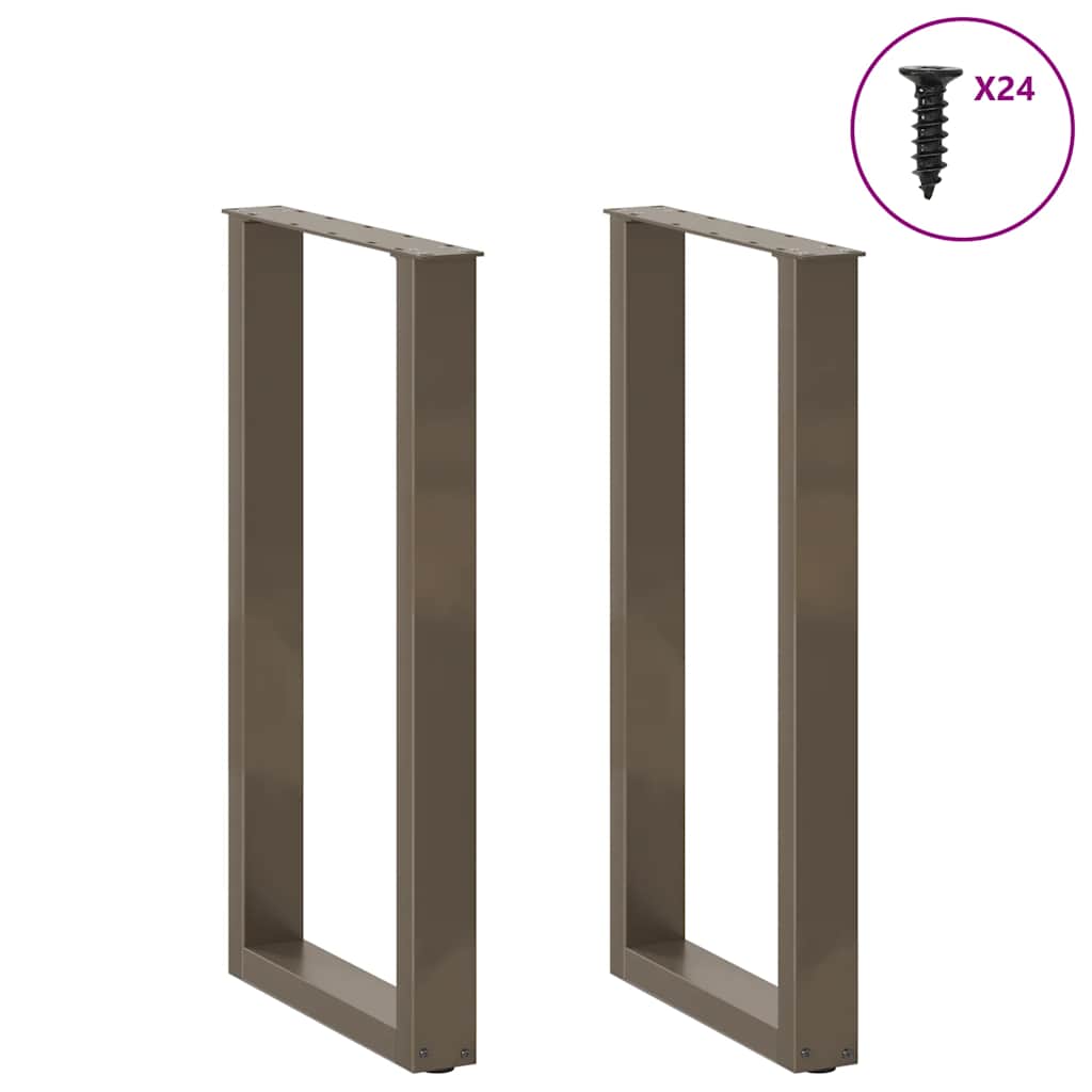 vidaXL Bar Table Legs U-Shaped 2 pcs Natural Steel 50x(90-91) cm Steel