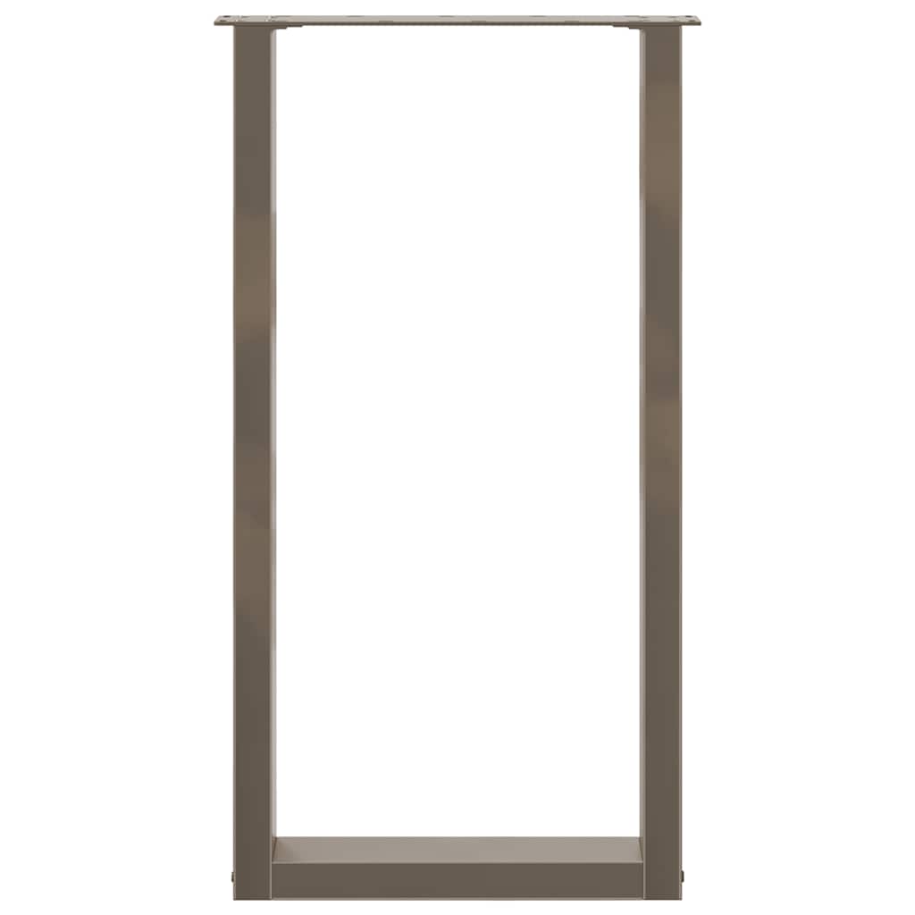 vidaXL Bar Table Legs U-Shaped 2 pcs Natural Steel 50x(90-91) cm Steel