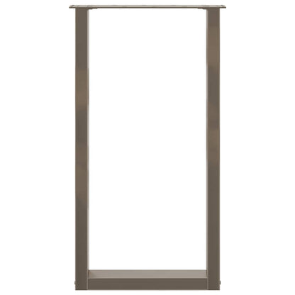 vidaXL Bar Table Legs U-Shaped 2 pcs Natural Steel 50x(90-91) cm Steel