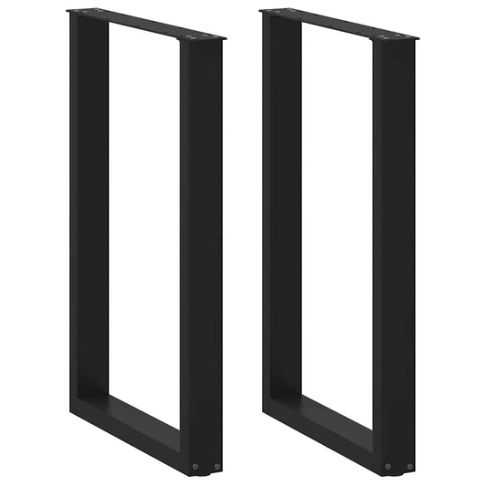 vidaXL Bar Table Legs U-Shaped 2 pcs Black 60x(90-91) cm Steel