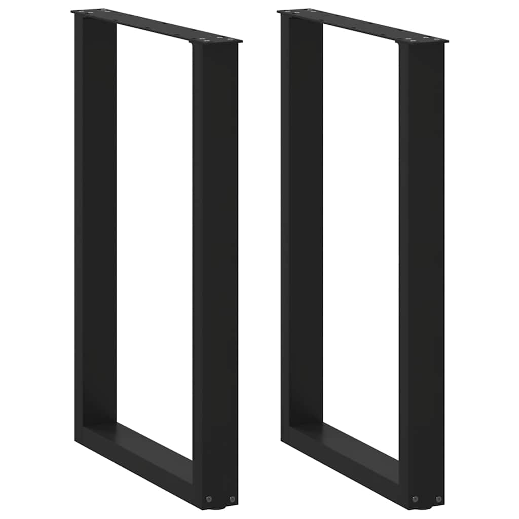 vidaXL Bar Table Legs U-Shaped 2 pcs Black 60x(90-91) cm Steel