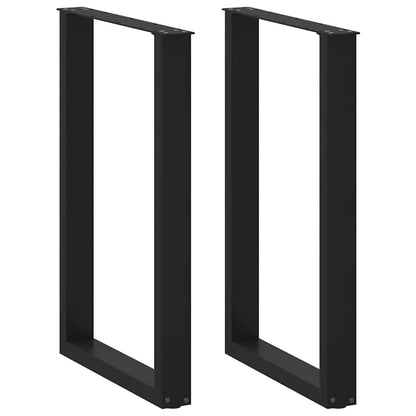 vidaXL Bar Table Legs U-Shaped 2 pcs Black 60x(90-91) cm Steel