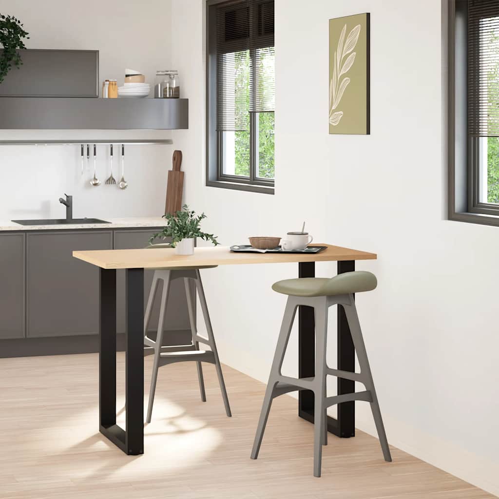 vidaXL Bar Table Legs U-Shaped 2 pcs Black 60x(90-91) cm Steel