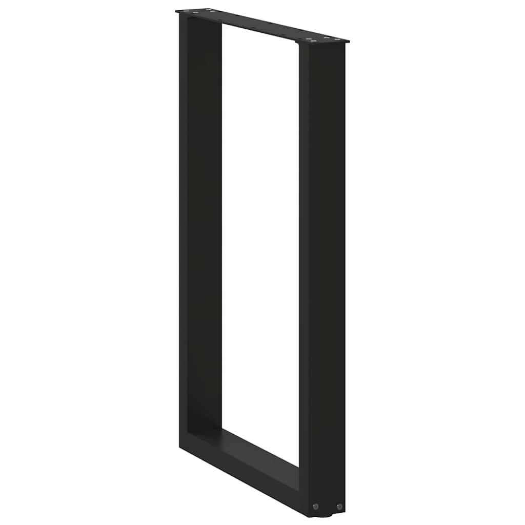 vidaXL Bar Table Legs U-Shaped 2 pcs Black 60x(90-91) cm Steel