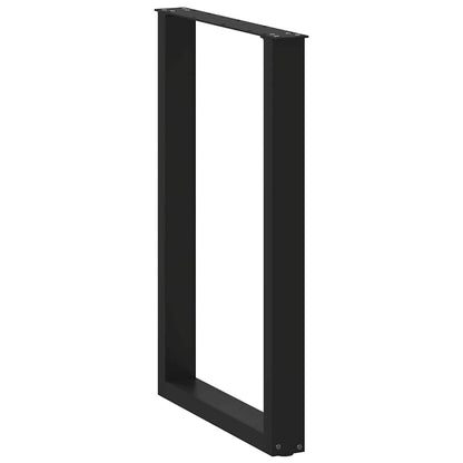 vidaXL Bar Table Legs U-Shaped 2 pcs Black 60x(90-91) cm Steel