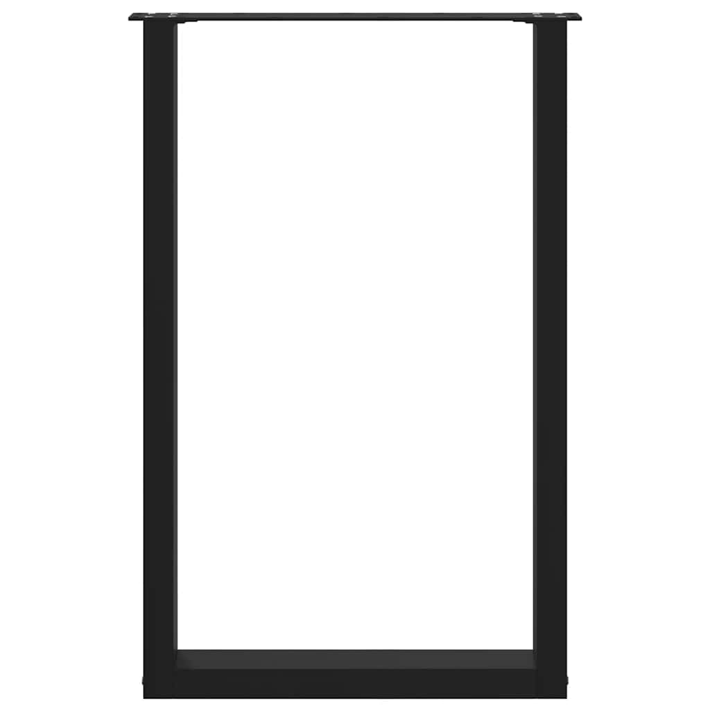 vidaXL Bar Table Legs U-Shaped 2 pcs Black 60x(90-91) cm Steel