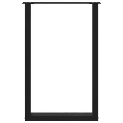 vidaXL Bar Table Legs U-Shaped 2 pcs Black 60x(90-91) cm Steel