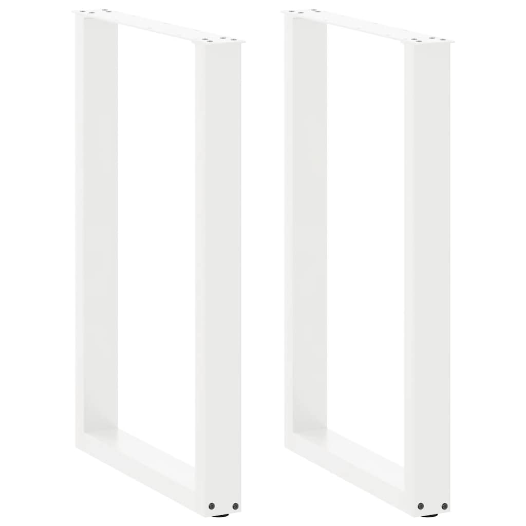 vidaXL Bar Table Legs U-Shaped 2 pcs White 60x(90-91) cm Steel