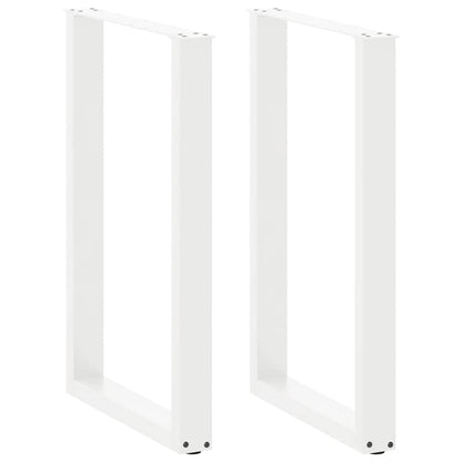 vidaXL Bar Table Legs U-Shaped 2 pcs White 60x(90-91) cm Steel